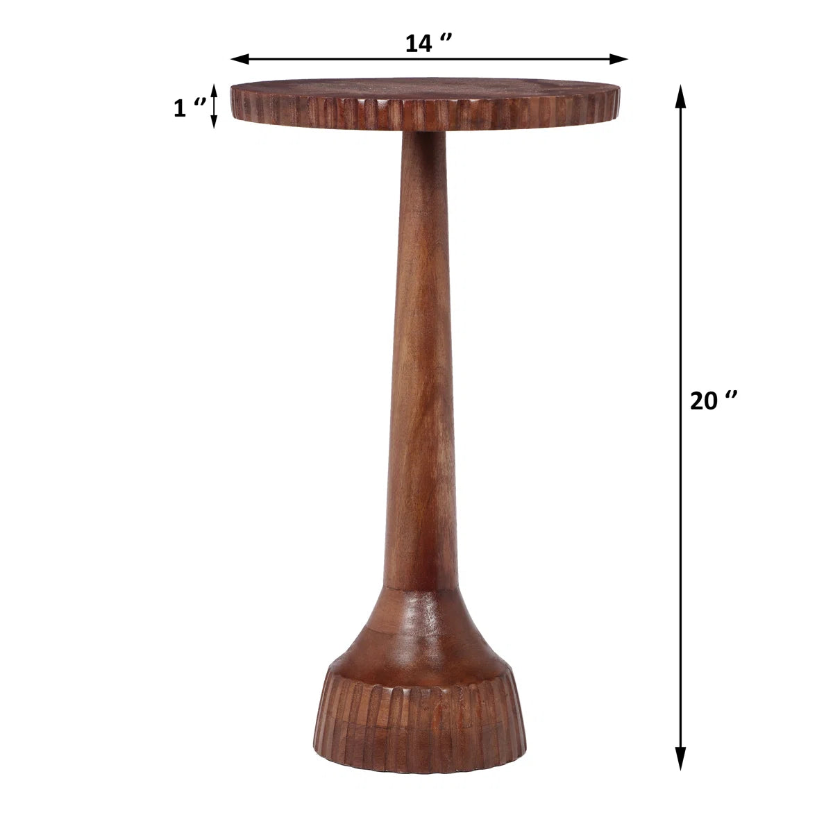 Eryne Mango Wood Round Accent Table