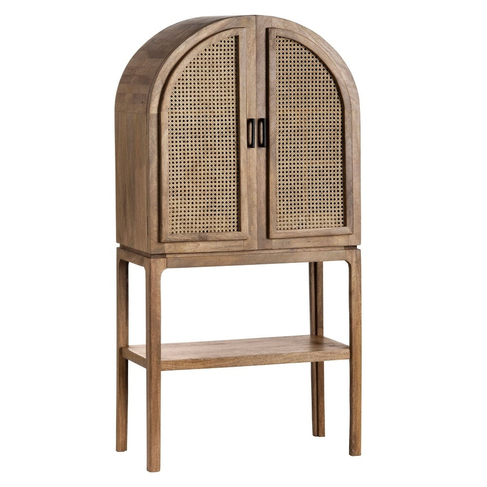 Eyelet Cane Bar Cabinet in Mango Wood | Natural finish | Drinks Cabinet
