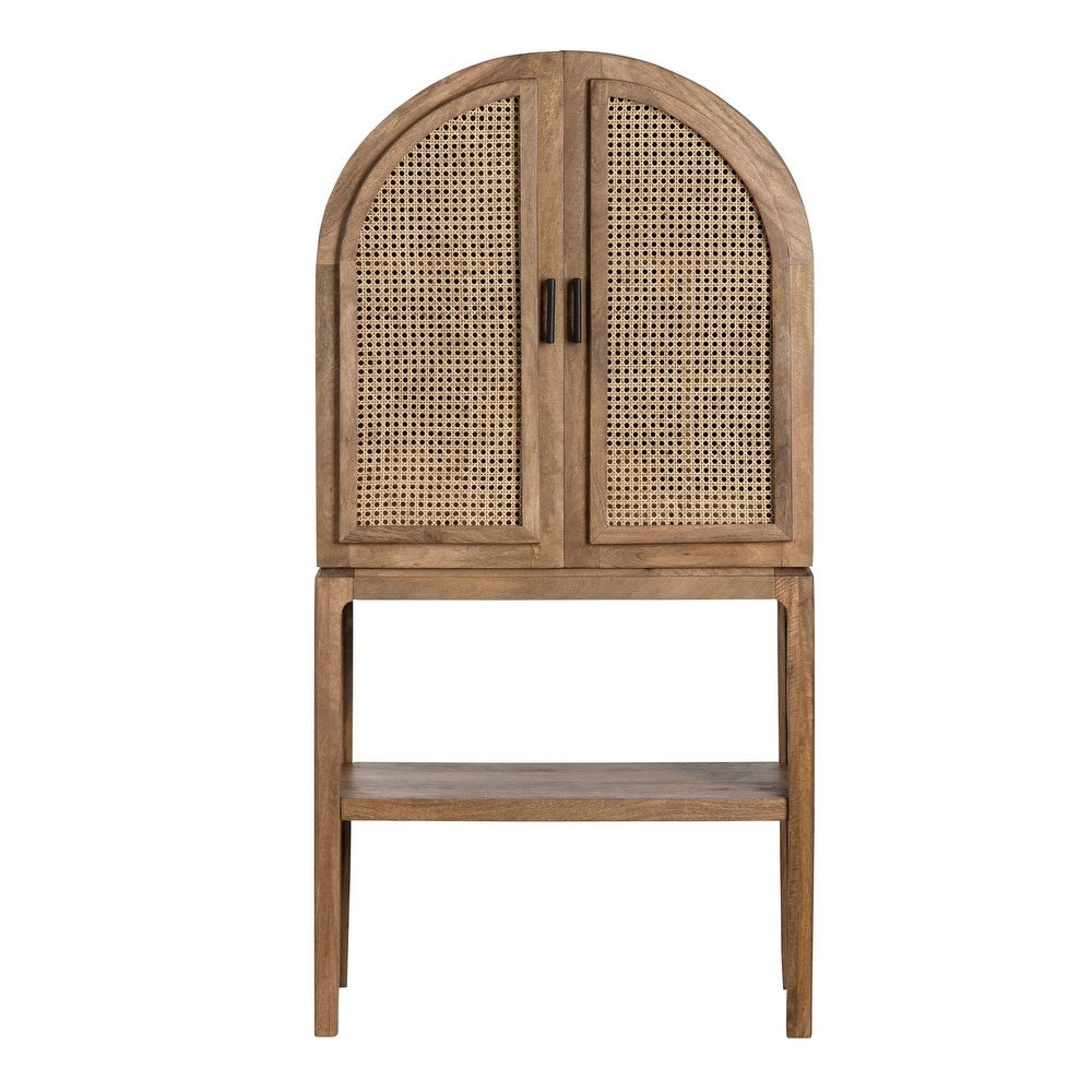 Eyelet Cane Bar Cabinet in Mango Wood | Natural finish | Drinks Cabinet