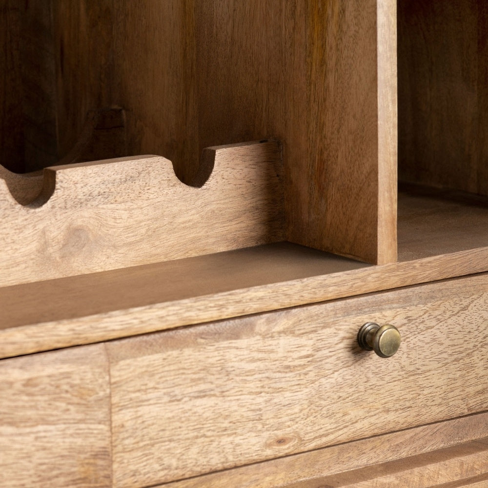 Eyelet Cane Bar Cabinet in Mango Wood | Natural finish | Drinks Cabinet