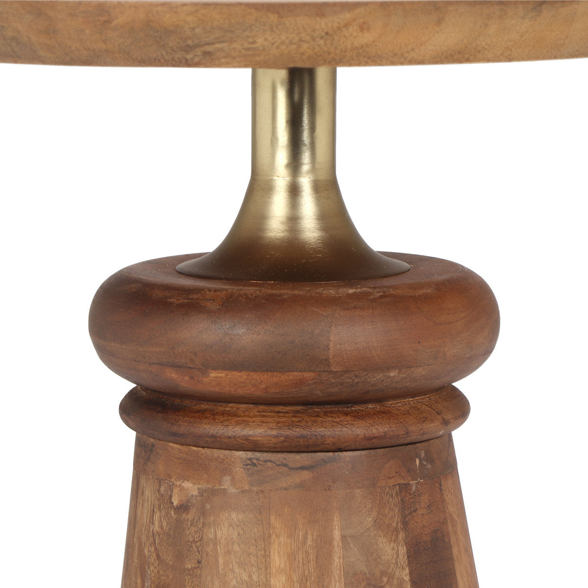 Feona Mango Wood Cone Round Accent table in Solid Wood