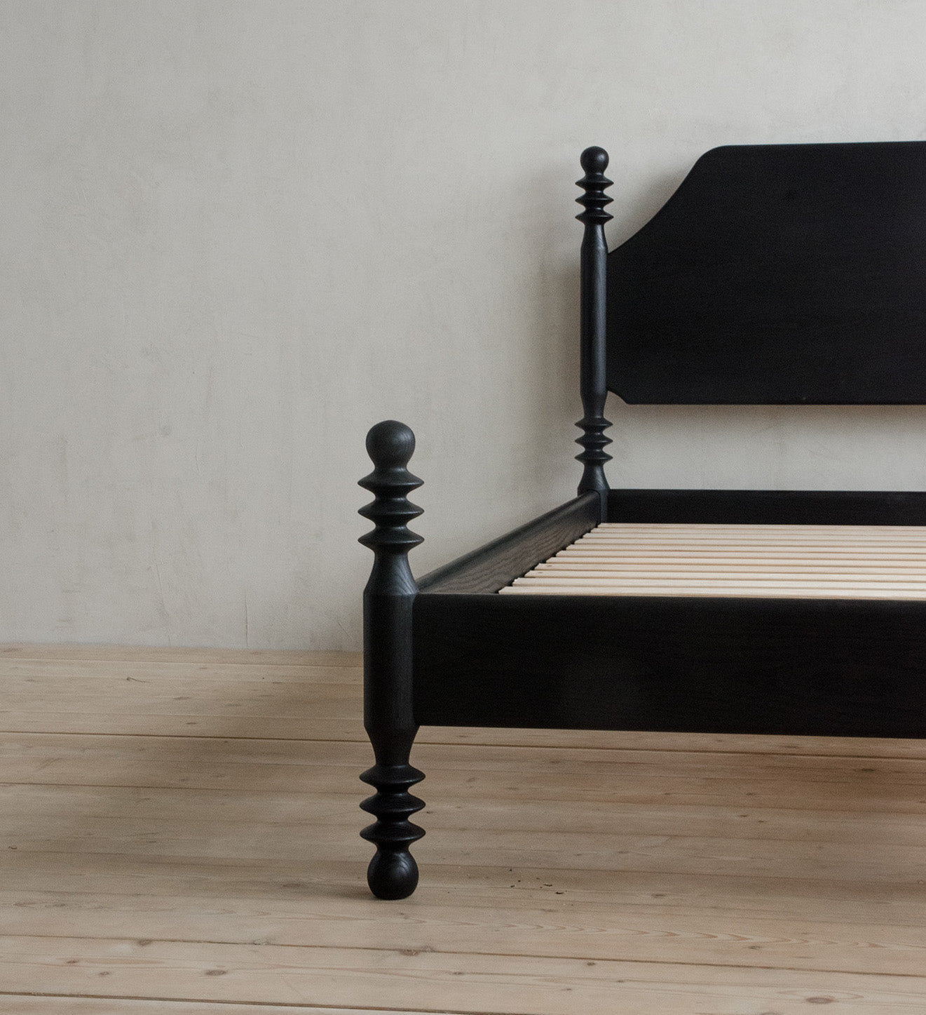 Florya Solid Wood Bed without Storage in Teak Wood