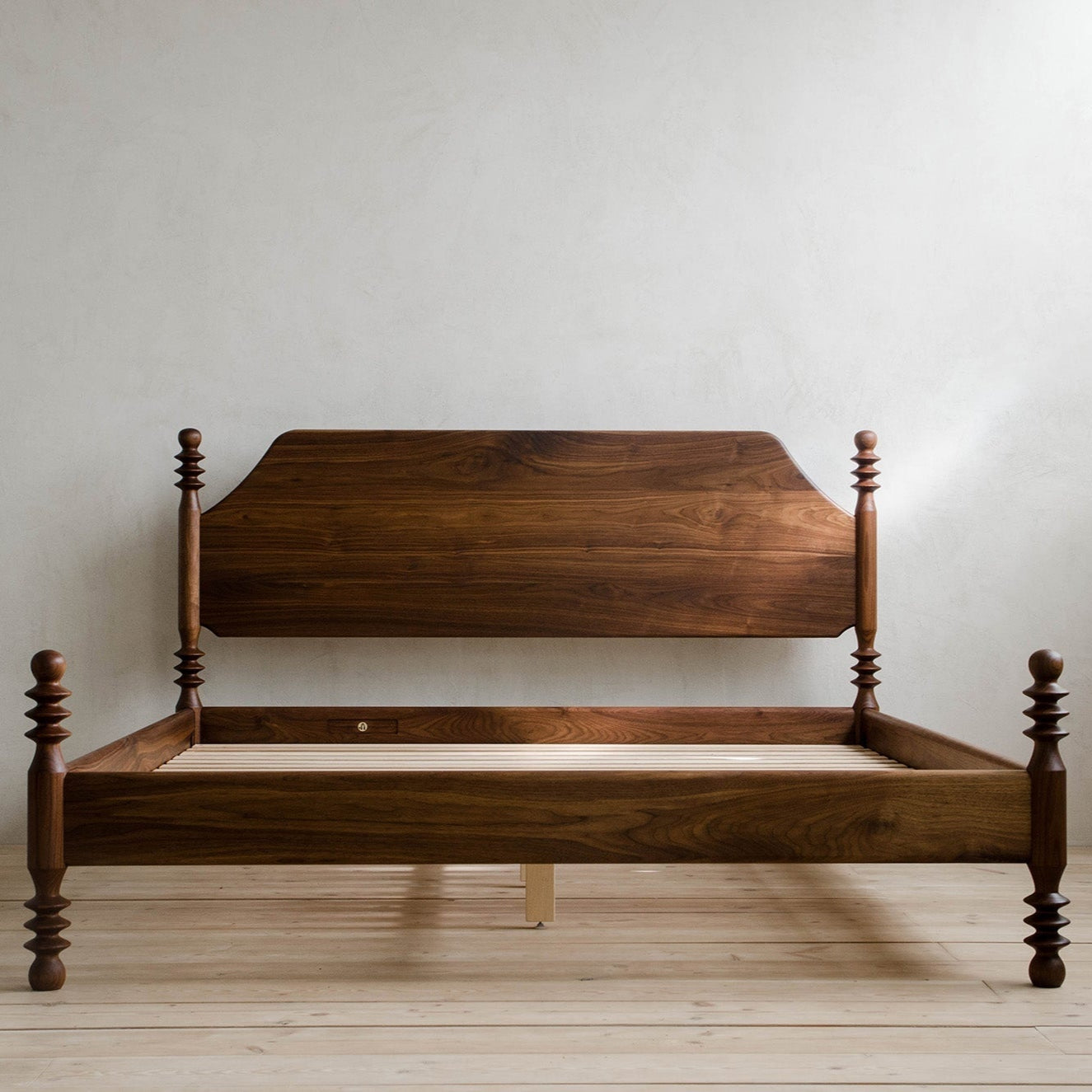 Florya Solid Wood Bed without Storage in Teak Wood