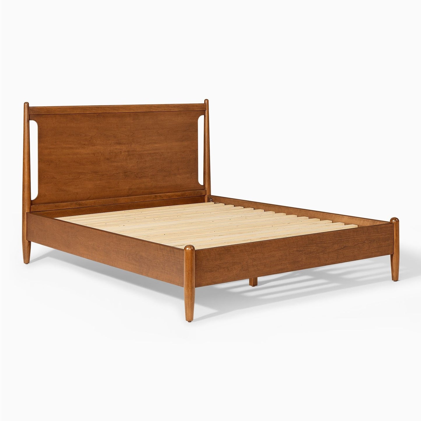 Haveli Classic Bed |Mid Century Design | Solid Wood |Mango Wood | Honey Finish | Without Storage | King Size & Queen Size | Bedroom Furniture
