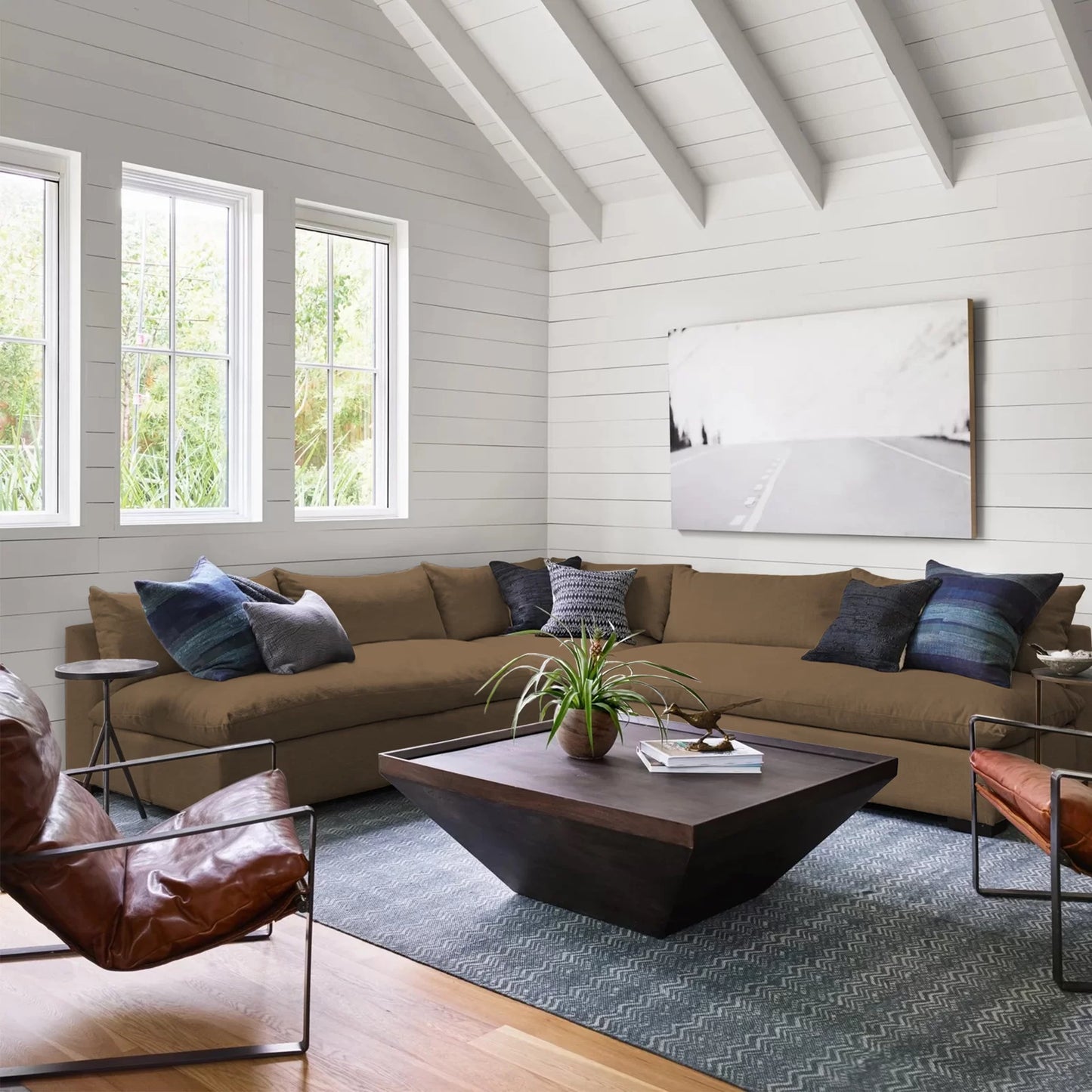 Henry Acacia Wood Coffee Table | Square Top | Polygon Structure