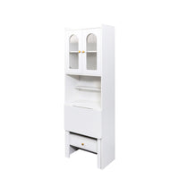 Horizon Bookshelf Home Office Study Table With Fluted Glass Door Storage | Solid Wood | Satin Matt Finish