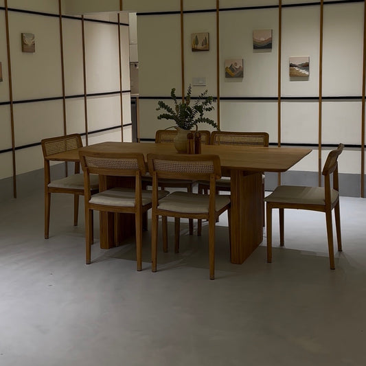 Meadow 6-Seater Dining Table Set – Handcrafted Comfort & Style