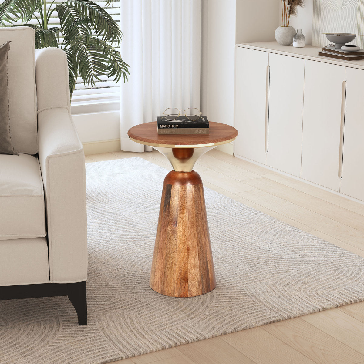 Jordan Mango Wood Round Accent Table