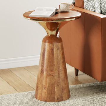 Jordan Mango Wood Round Accent Table