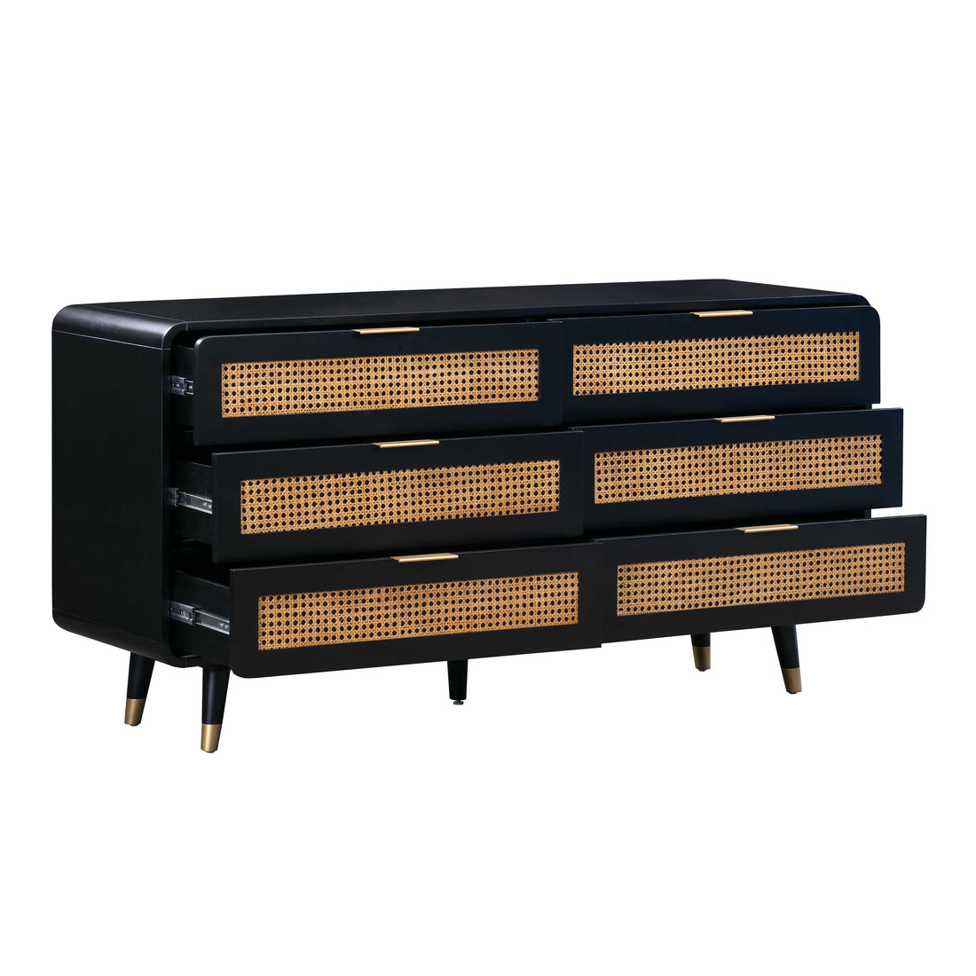 Lucia Chest of Drawers in Rattan & Solid Wood