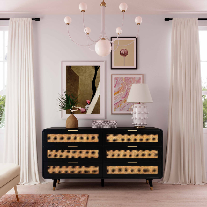 Lucia Chest of Drawers in Rattan & Solid Wood
