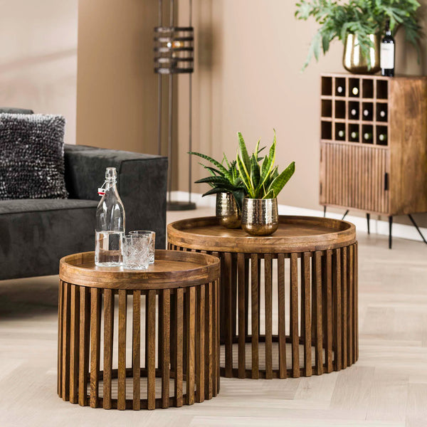 Leore Solid Wood Coffee Table Set of 2