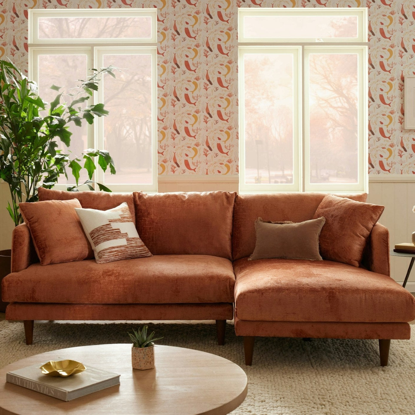 Lewis Sectional Sofa 4 Seater | Premium Seating Foam | Premium Upholstery Fabric | Solid Wood Frames