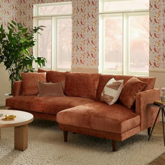 Lewis Sectional Sofa 4 Seater | Premium Seating Foam | Premium Upholstery Fabric | Solid Wood Frames