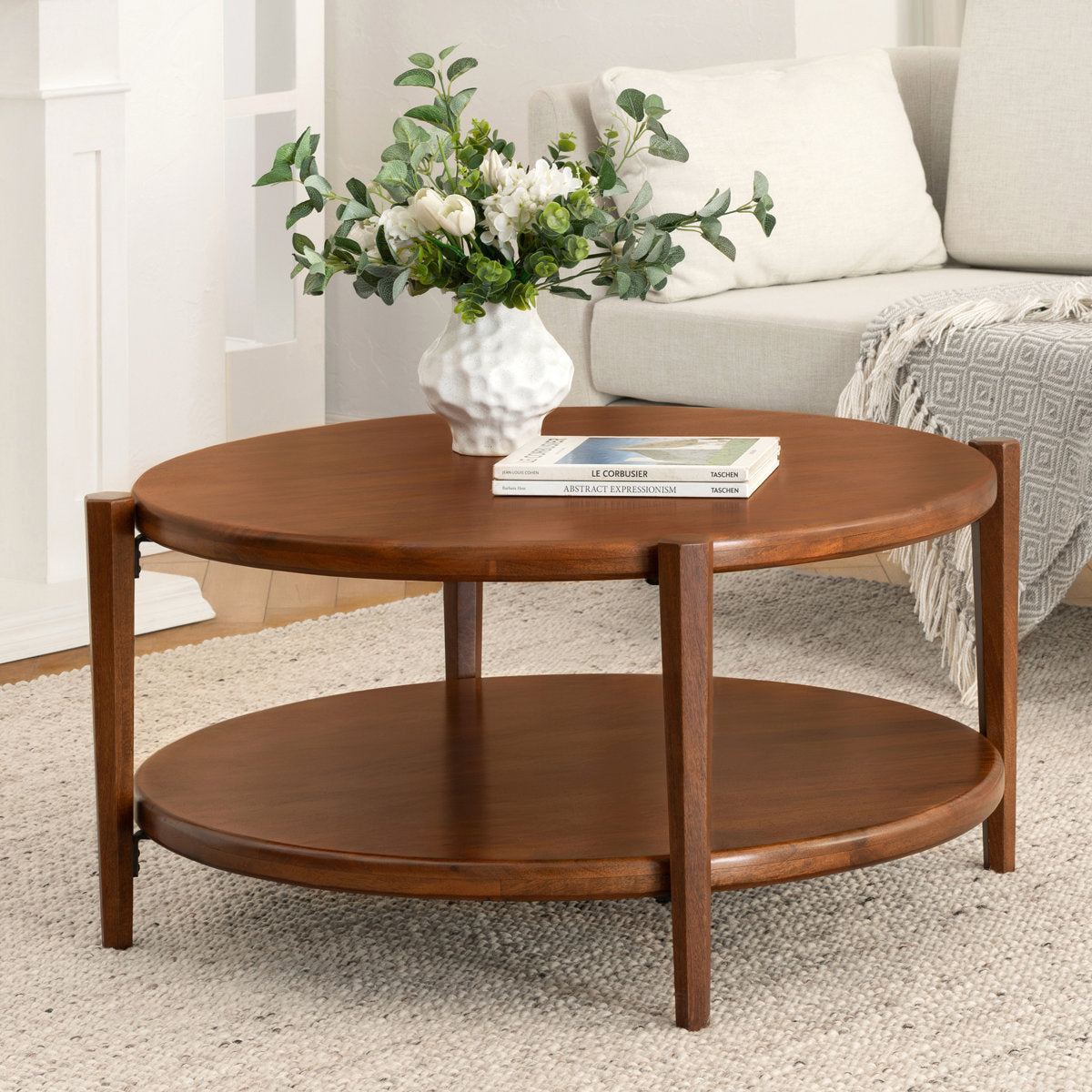 Mandalaya Solid Wood Coffee Table | Mango Wood | Honey Finish | Custom Finish Available