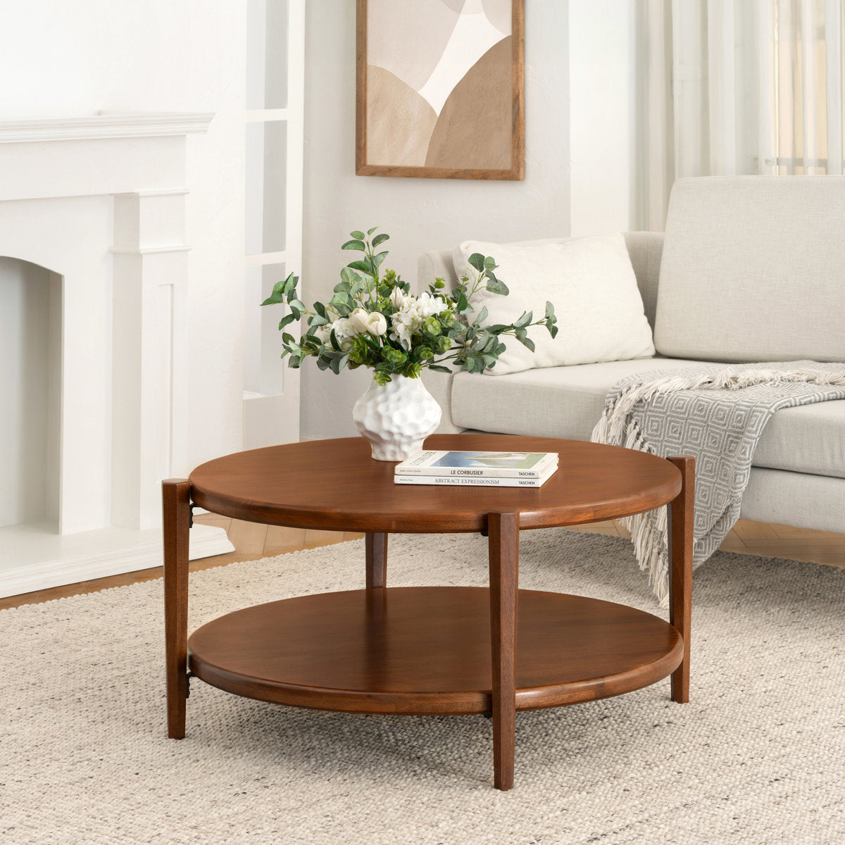 Mandalaya Solid Wood Coffee Table | Mango Wood | Honey Finish | Custom Finish Available
