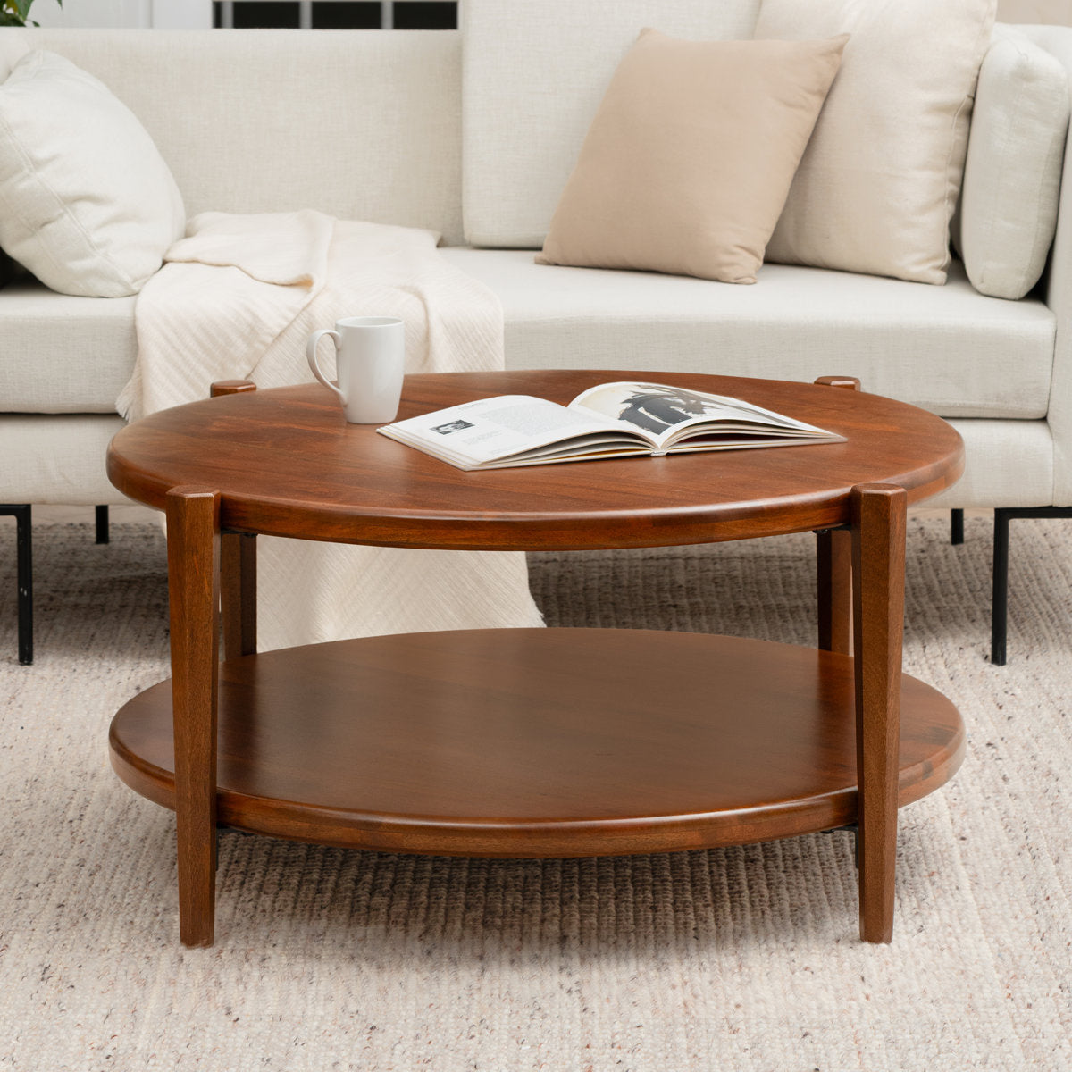 Mandalaya Solid Wood Coffee Table | Mango Wood | Honey Finish | Custom Finish Available