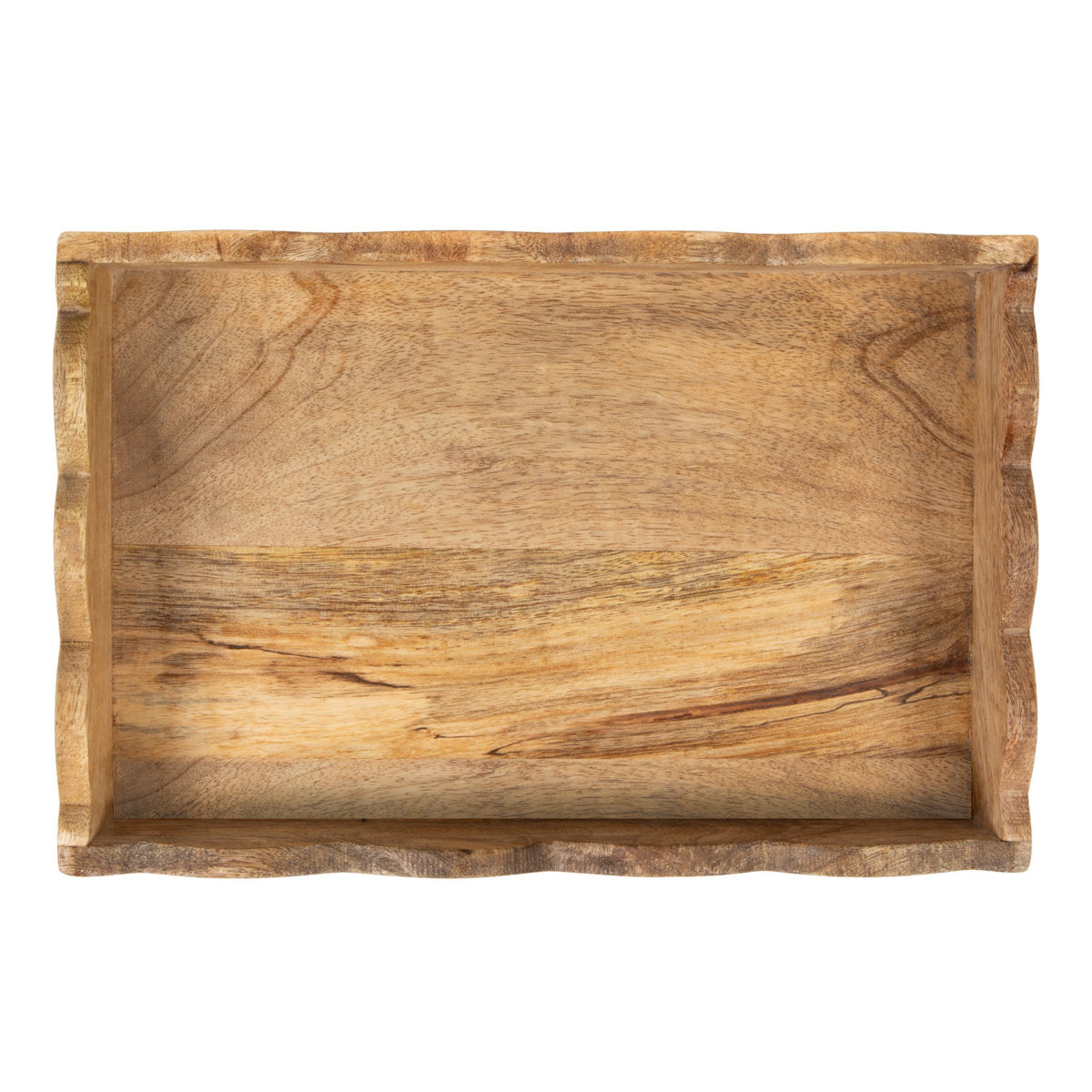 Mango Wood Scalloped Tray, Natural