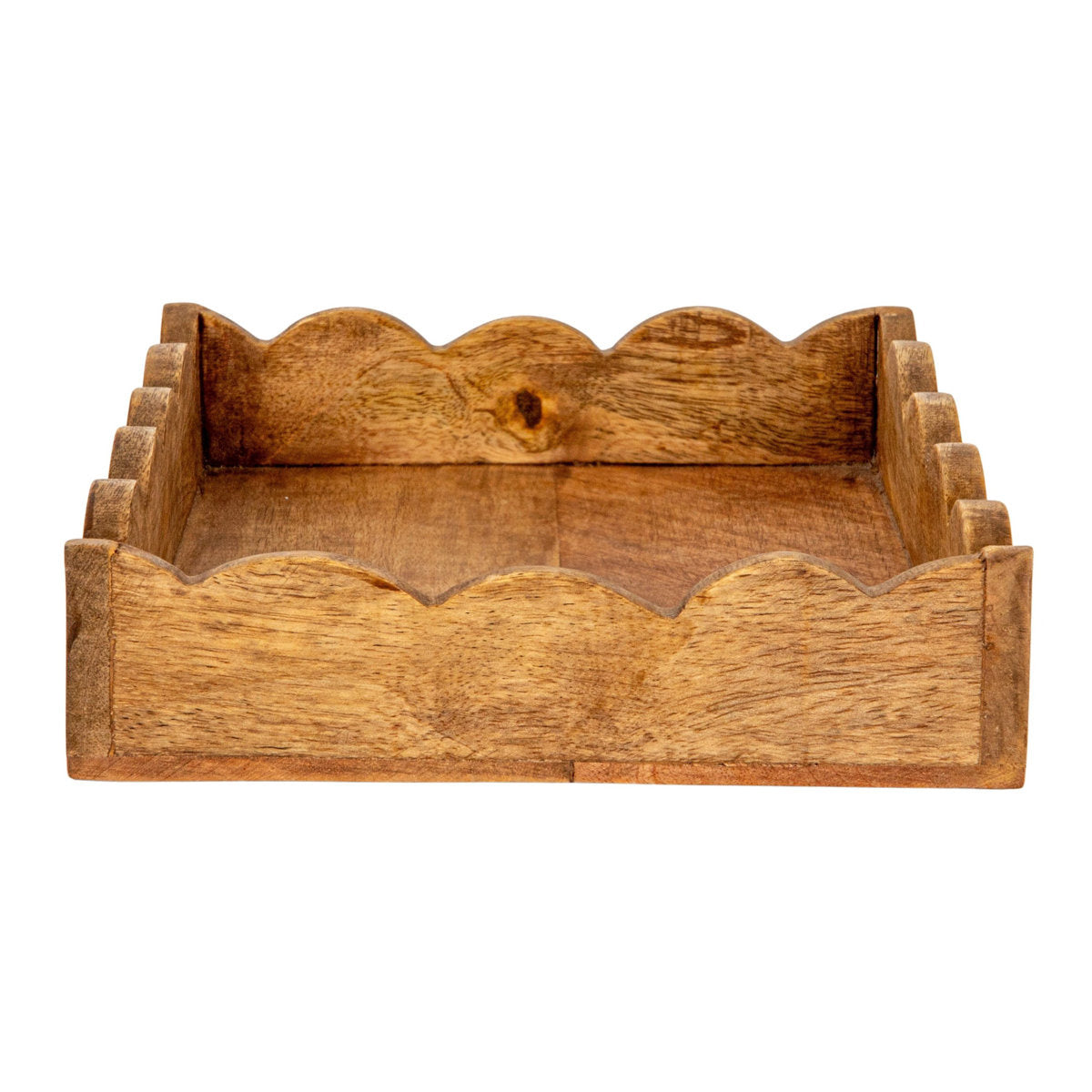 Mango Wood Scalloped Tray, Natural
