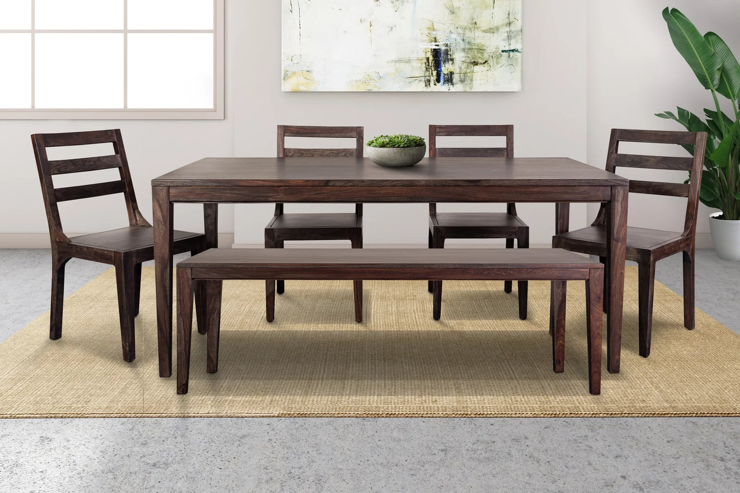 Mariana Sheesham Wood Dining Table & Chairs Set | Solid Wood