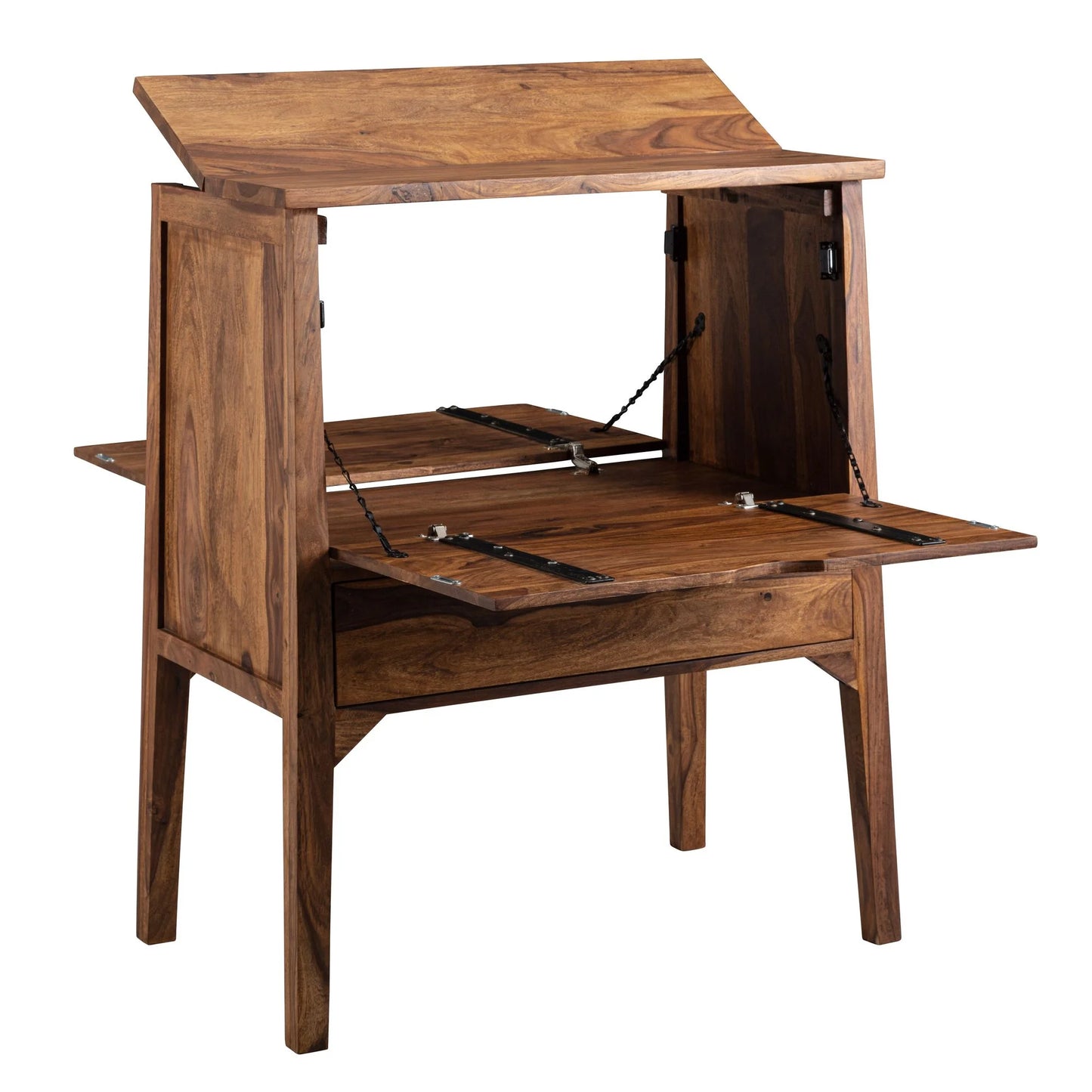 Mid-Century Sheesham Wood Serving Cabinet | Premium Matt Finish | Elegant Design