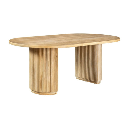 Ovalis Mango Dining Table |Natural Finish |Solid Wood | Oval Shape | 6 Seater