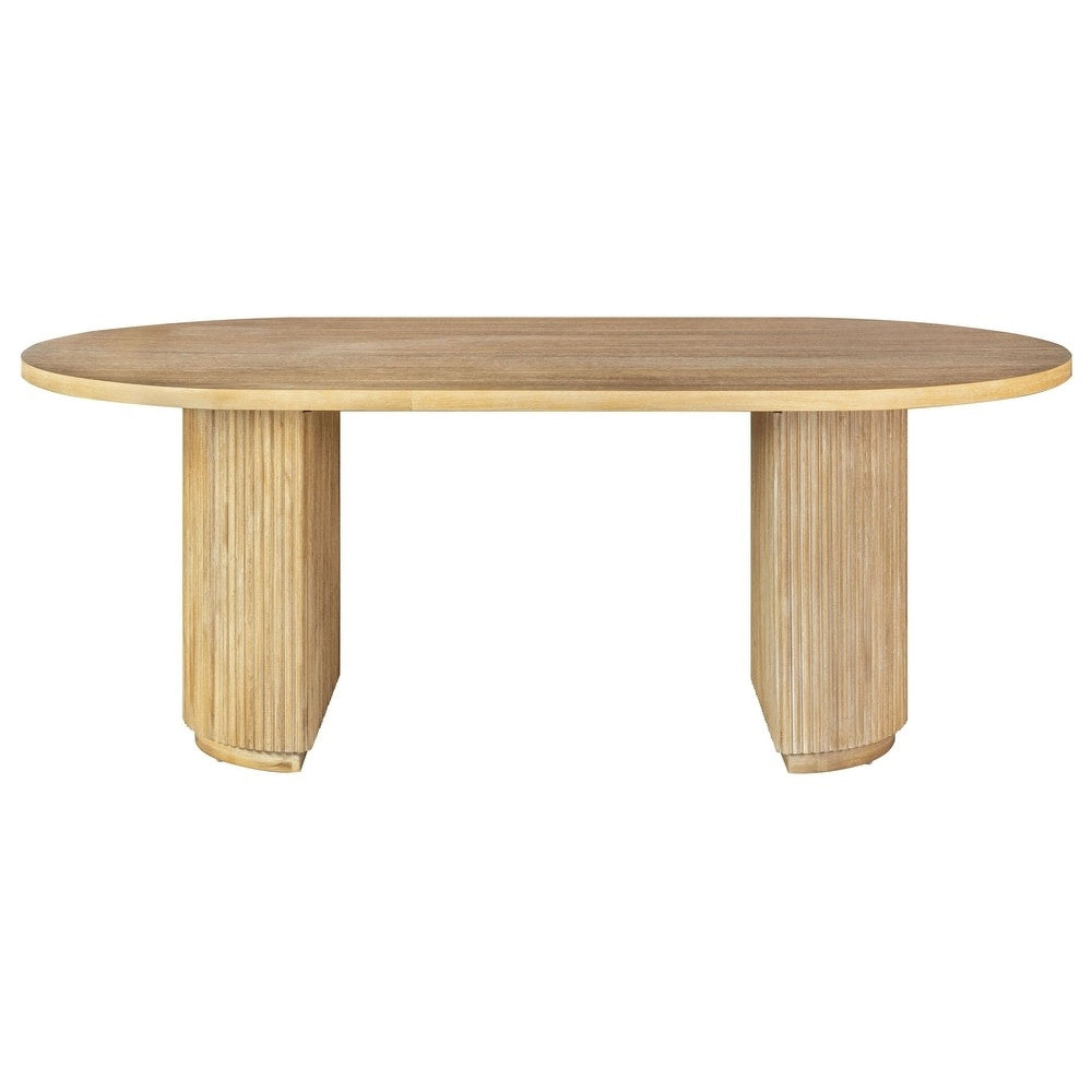 Ovalis Mango Dining Table |Natural Finish |Solid Wood | Oval Shape | 6 Seater