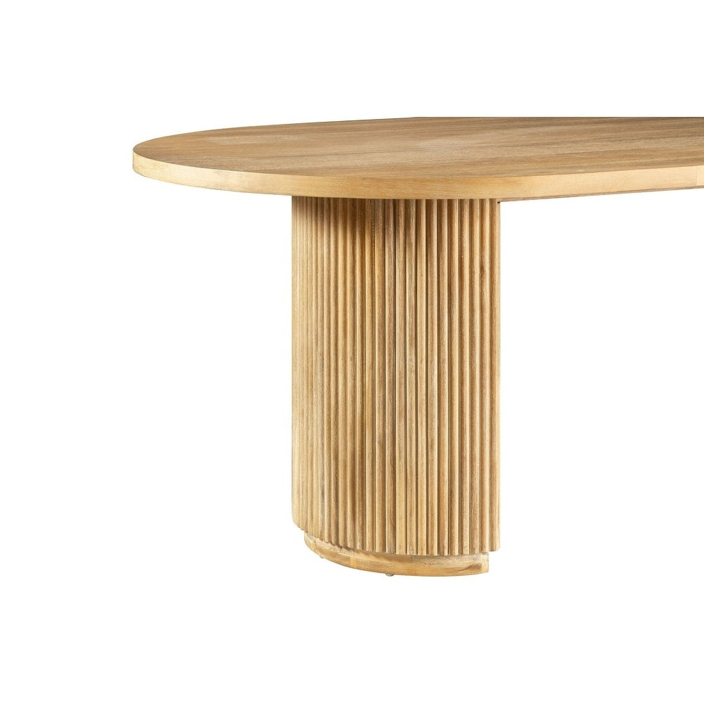 Ovalis Mango Dining Table |Natural Finish |Solid Wood | Oval Shape | 6 Seater