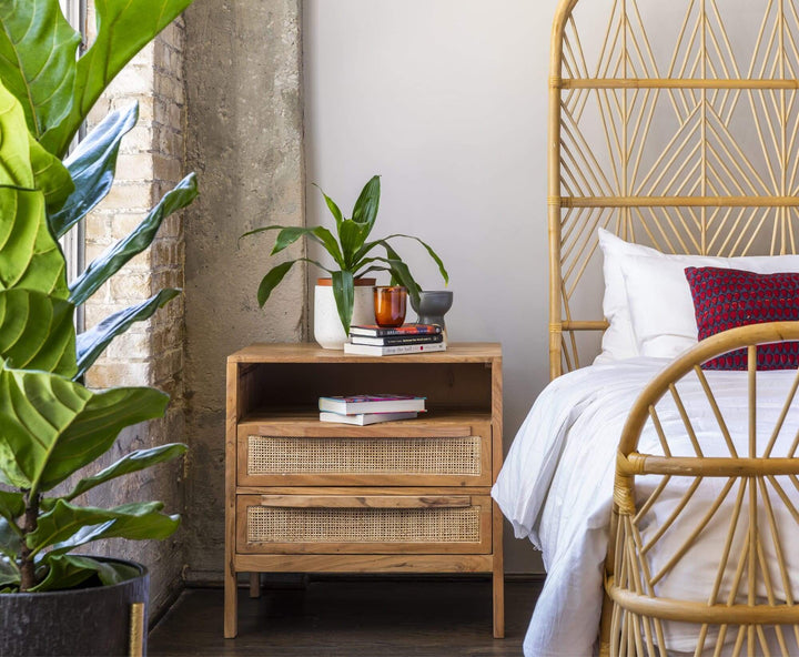 Myra Rattan Bedside Table