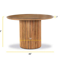 Natural Mango Solid Wood Round Dining Table