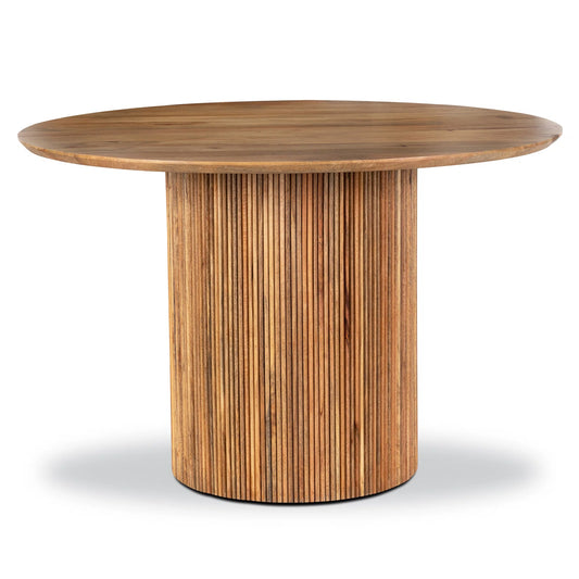 Natural Mango Solid Wood Round Dining Table 4 Seater