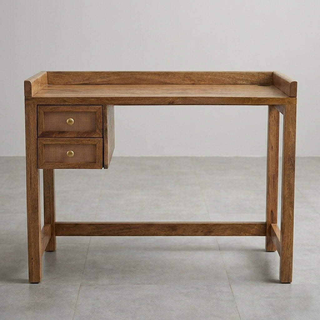 Naturalist Writing Desk in Solid Wood | Natural Finish | Chuk Chuk Villa