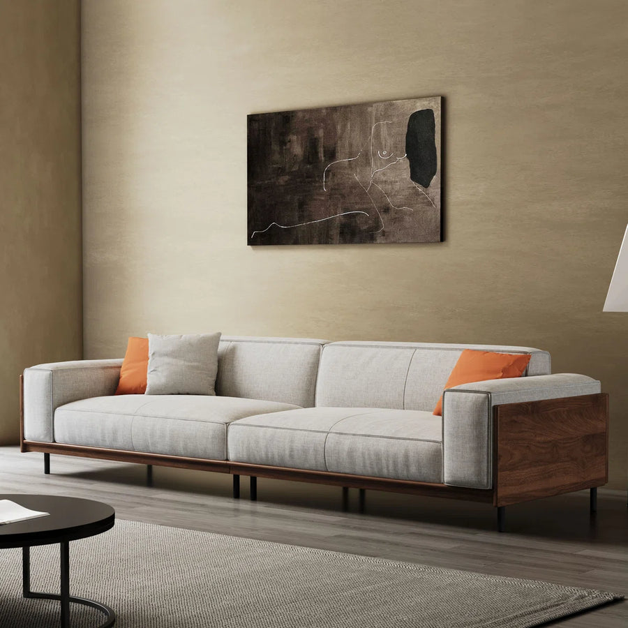 Nyra 3 Seater Sofa in Teak Wood for Living Room