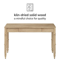 Orleans Writing Desk in Solid Wood | Natural Finish| Mango Wood | Satin Matt Finish