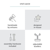 Orleans Writing Desk in Solid Wood | Natural Finish| Mango Wood | Satin Matt Finish