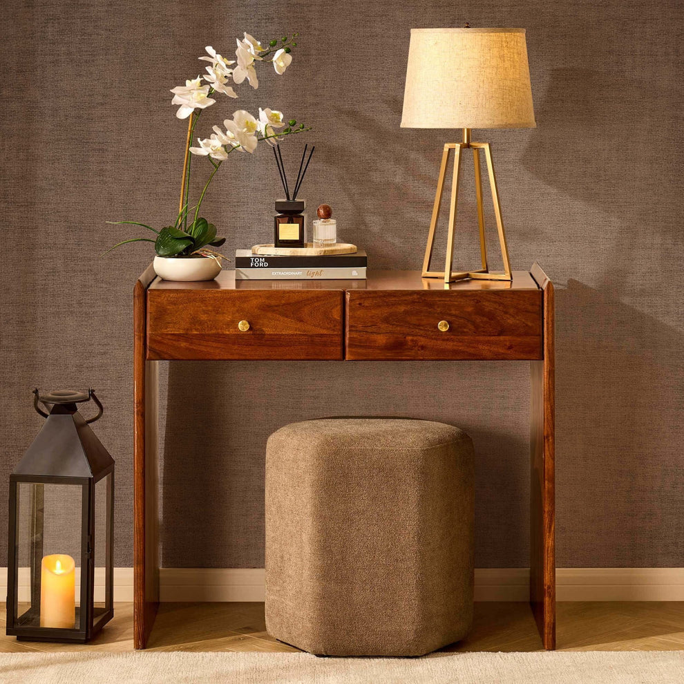 Padharo Console Table | Acacia Wood | Drawer Storage | Free Standing | Minimalist