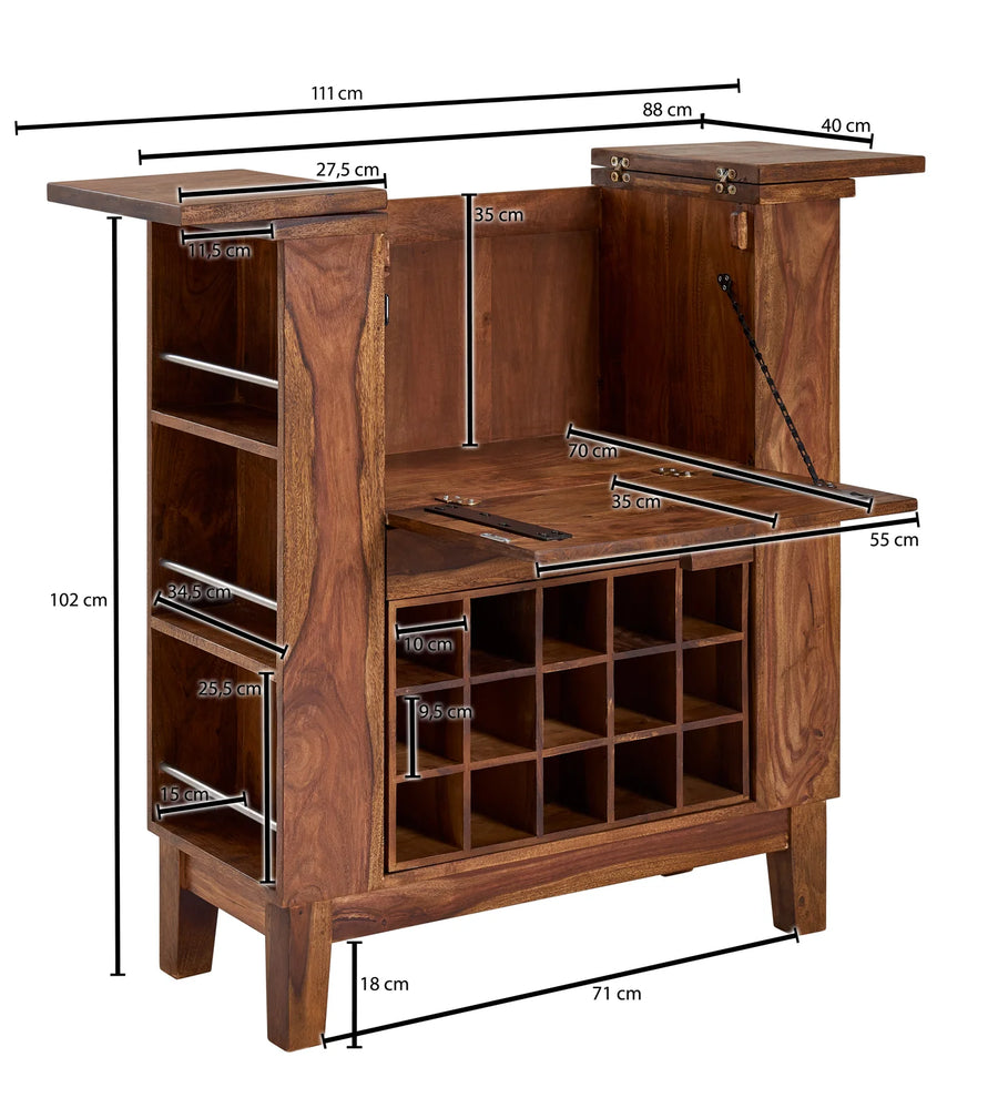 Piero Bar Cabinet in Sheesham Wood