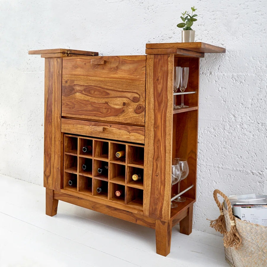 Piero Bar Cabinet in Sheesham Wood