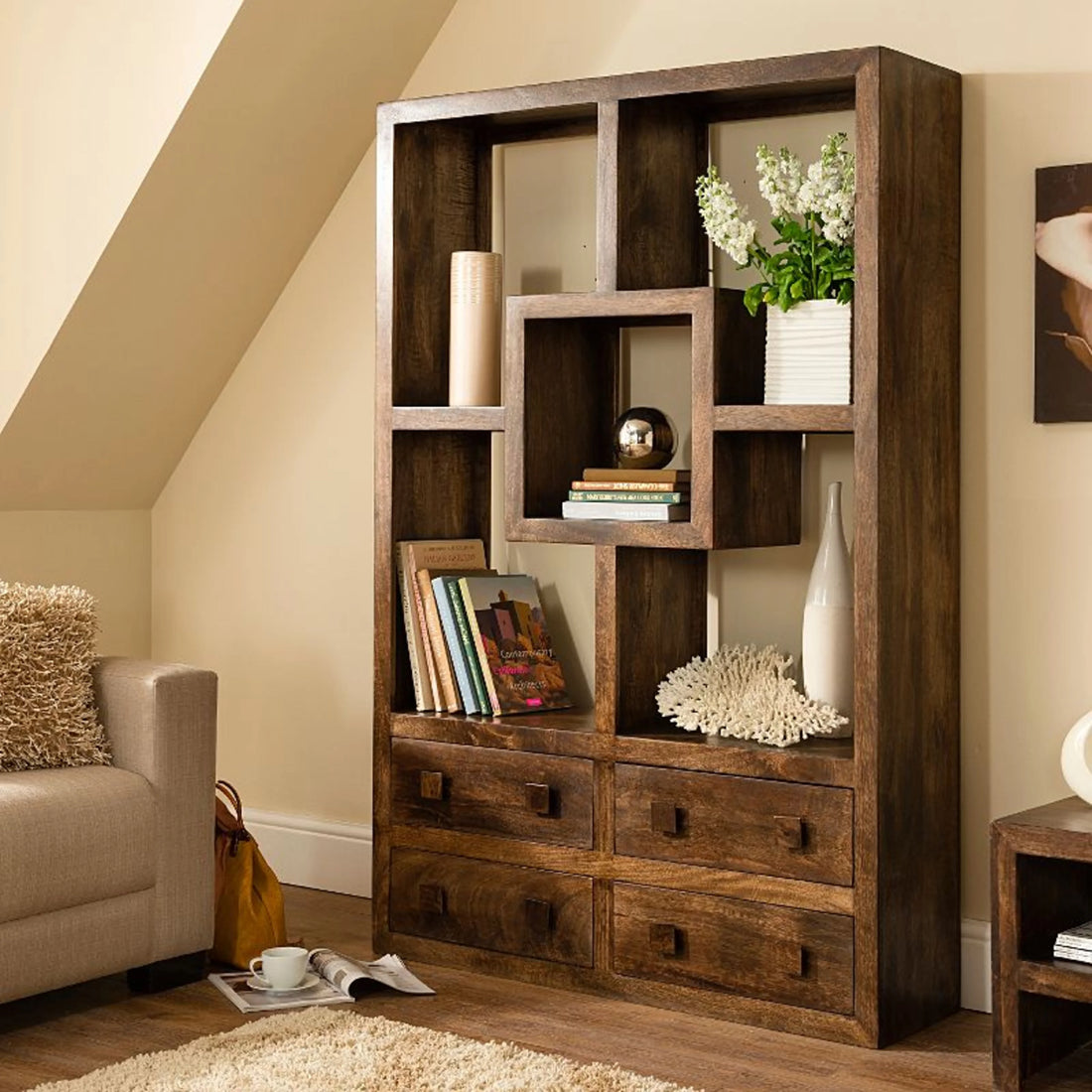 Quinton Bookcase in Mango wood