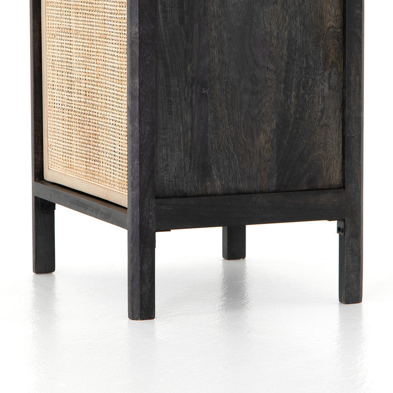 Rattan Wooden Bedside Table