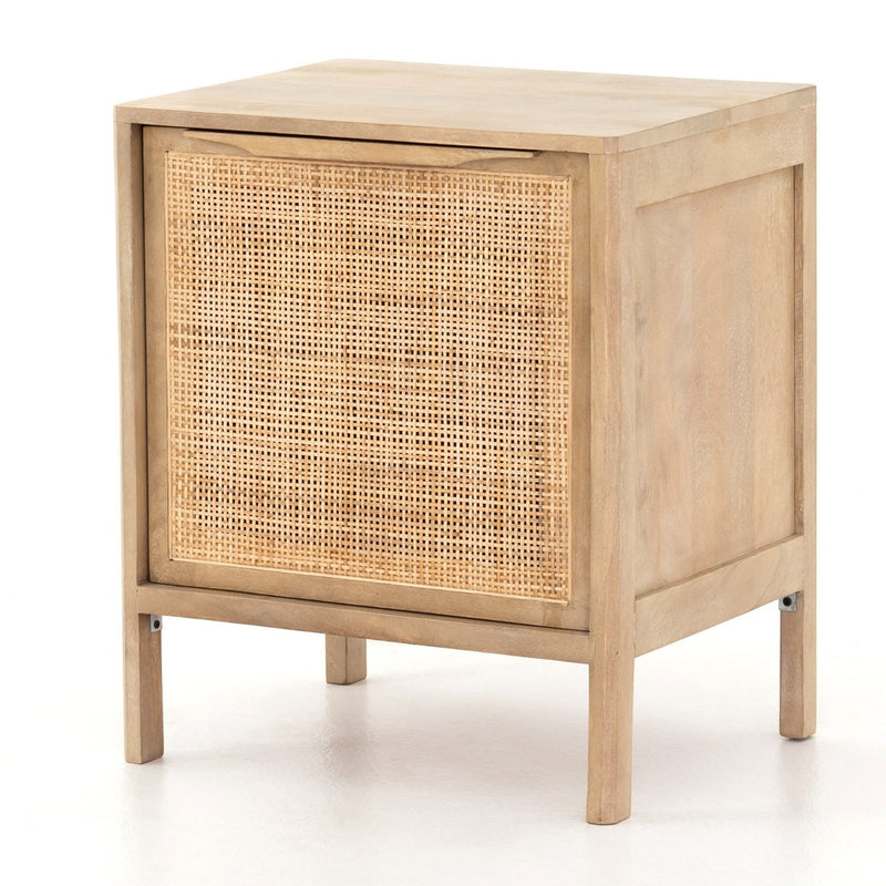 Rattan Wooden Bedside Table