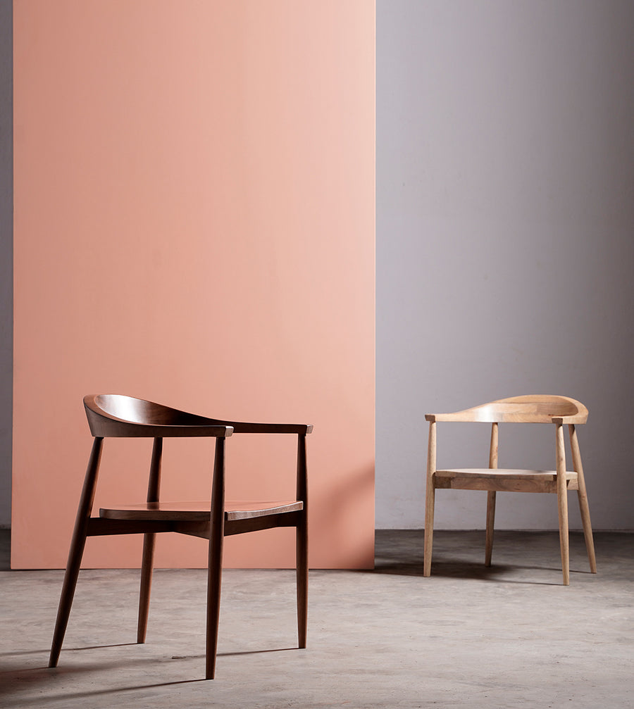 Solid Wood Chair For Desk With Round Backrest