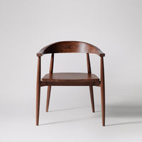 Solid Wood Chair For Desk With Round Backrest
