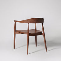 Solid Wood Chair For Desk With Round Backrest