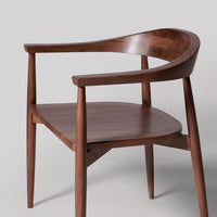 Solid Wood Chair For Desk With Round Backrest