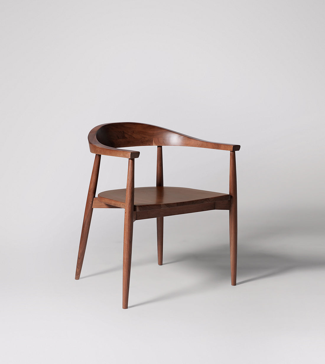 Solid Wood Chair For Desk With Round Backrest