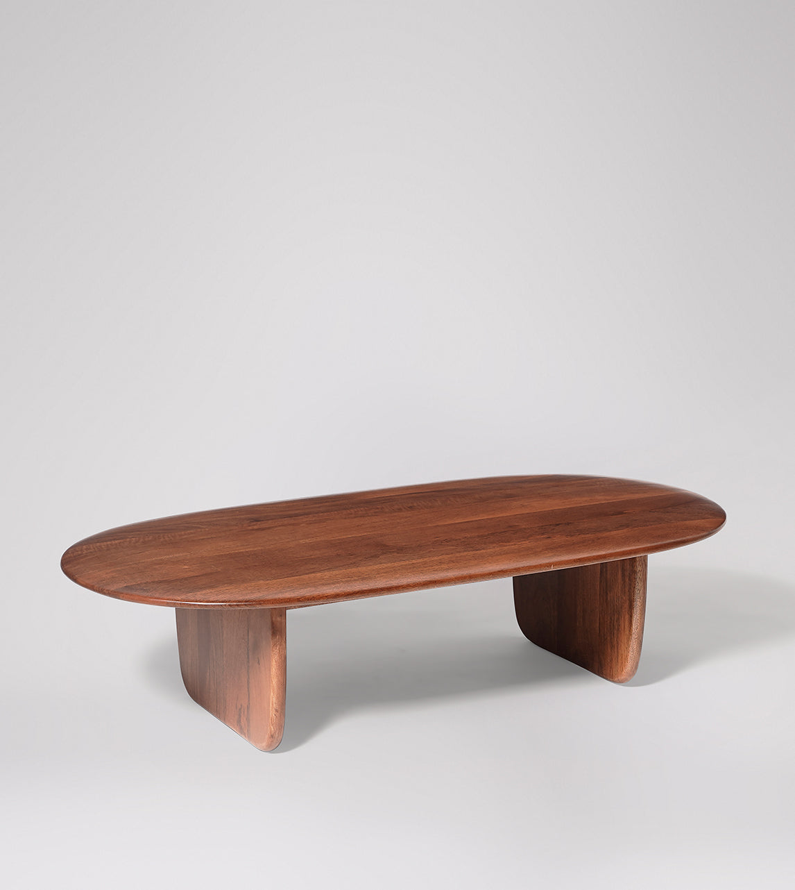 Stratton Mango Wood Coffee Table | Solid Wood |Curved Edge | Oval Design | Living Room Table