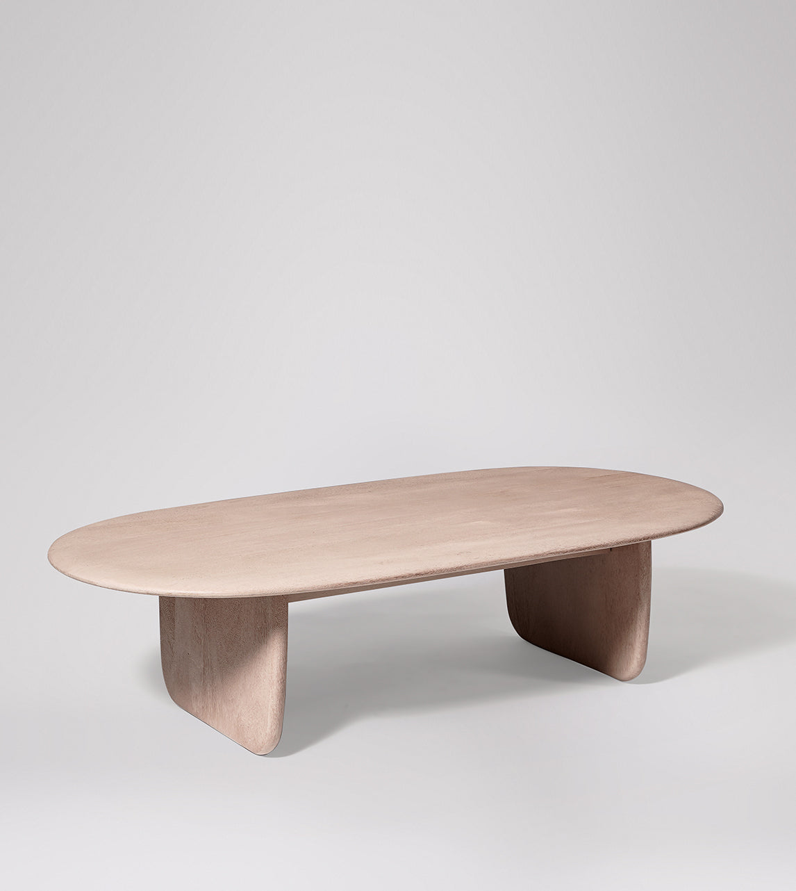 Stratton Mango Wood Coffee Table | Solid Wood |Curved Edge | Oval Design | Living Room Table