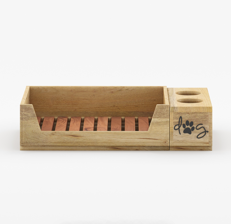 PawHaven Bed & Dine Station in Solid Wood