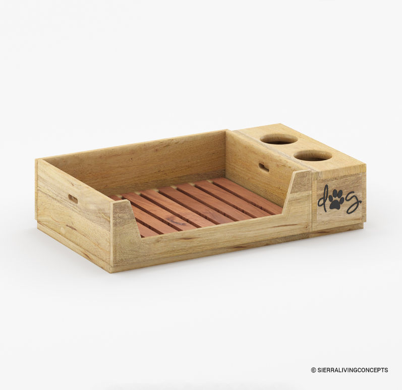 PawHaven Bed & Dine Station in Solid Wood